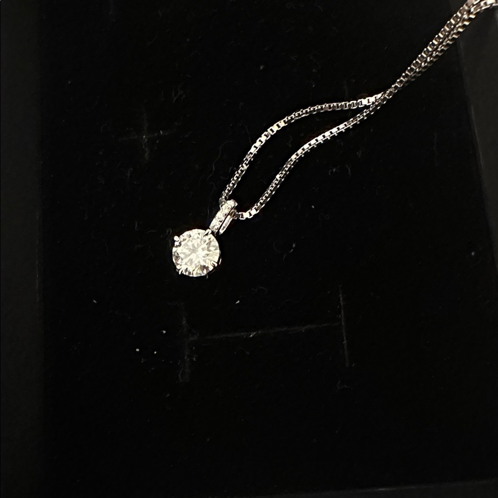 Over 1 ctw Moissanite Diamond Silver Necklace with Certificate